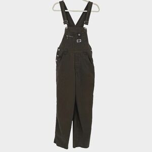 VTG RVT Womens Olive Green Overalls Size S Y2K Grunge Granola Western Cotton